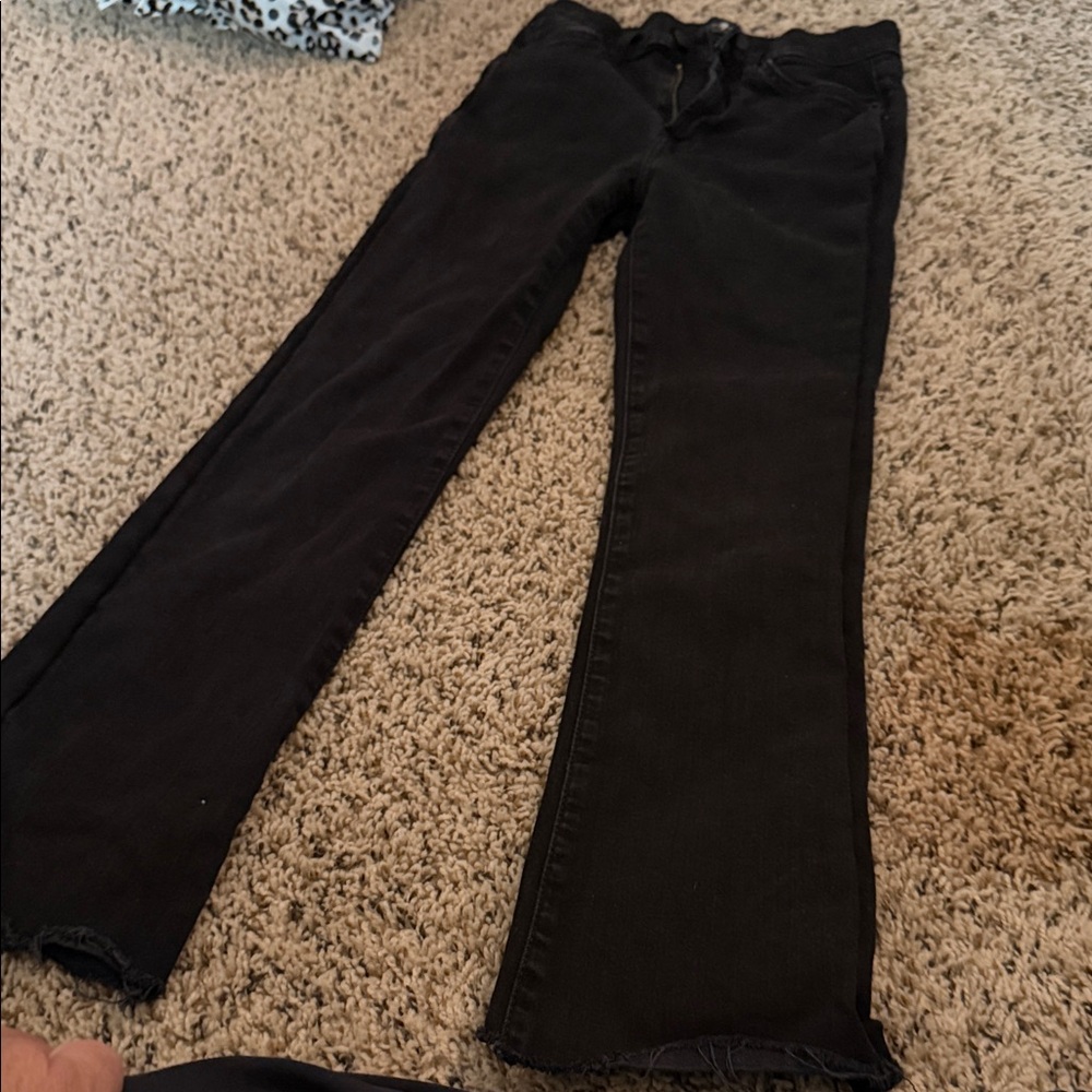 Black 7 for all mankind high waist slim kick Jeans